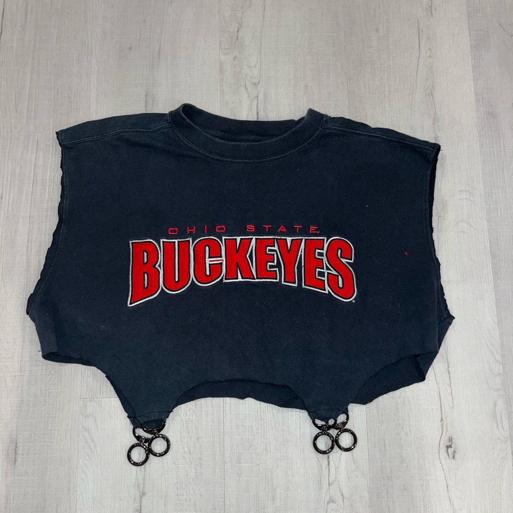 LF Furst Of A Kind Ohio State Cropped Ring Muscle T-Shirt One Size (OS)